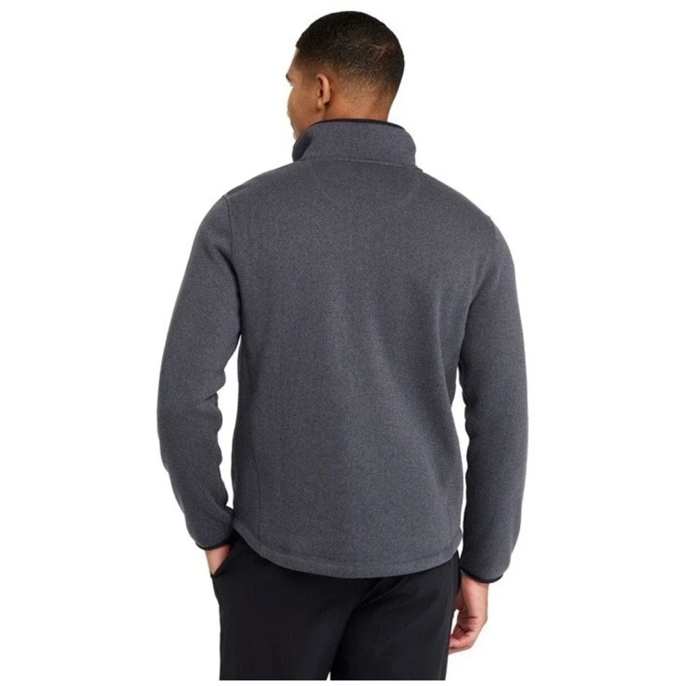 LL Bean Bean's Jacket Men's Small Sweater‎ Fleece Full Zip Hooded Charcoal Gray - Picture 2 of 9